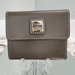 Dooney & Bourke Brown Leather Wallet with Gold Plaque